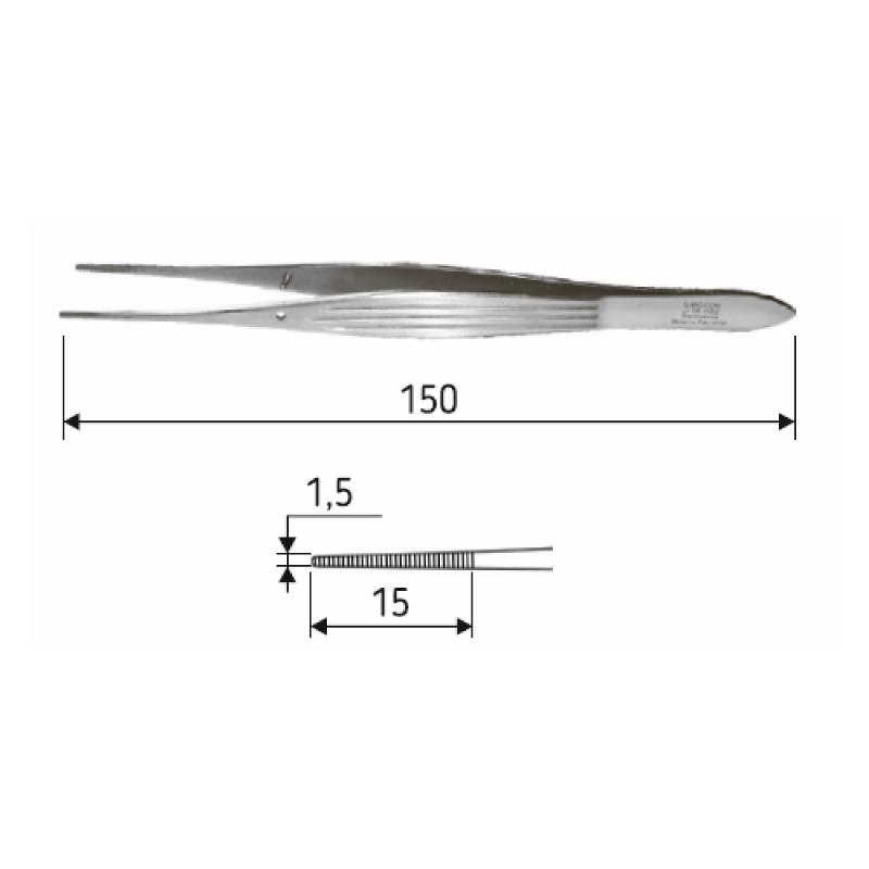 Пінцет анатомічний McIndoe, довжина 15 см, J-16-082 Surgicon